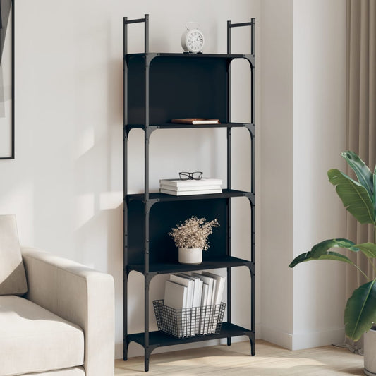 Bücherregal 5 Böden Schwarz 60,5x24x166,5 cm Holzwerkstoff - Pazzar.ch