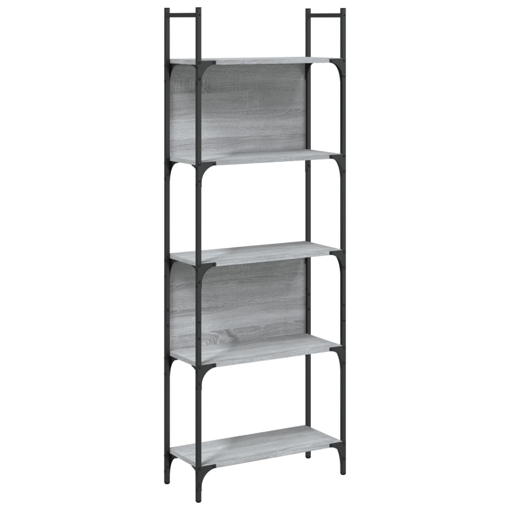 Bücherregal 5 Böden Grau Sonoma 60,5x24x166,5 cm Holzwerkstoff - Pazzar.ch