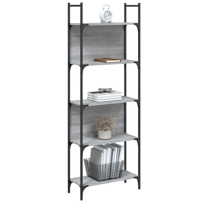 Bücherregal 5 Böden Grau Sonoma 60,5x24x166,5 cm Holzwerkstoff - Pazzar.ch