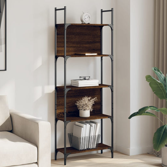 Bücherregal 5 Böden Braun Eichen-Optik 60,5x24x166,5 cm - Pazzar.ch