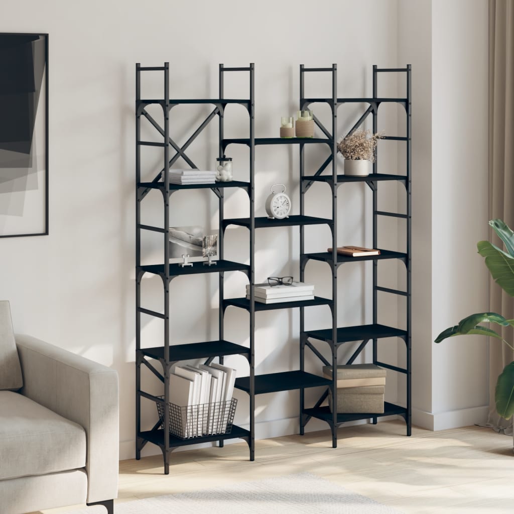 Bücherregal Schwarz 127,5x28,5x172,5 cm Holzwerkstoff - Pazzar.ch