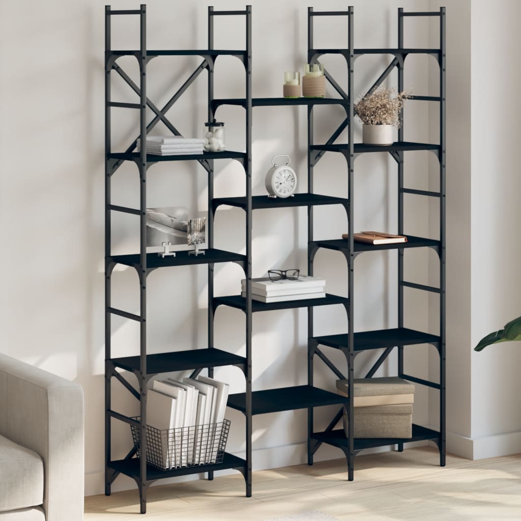 Bücherregal Schwarz 127,5x28,5x172,5 cm Holzwerkstoff - Pazzar.ch