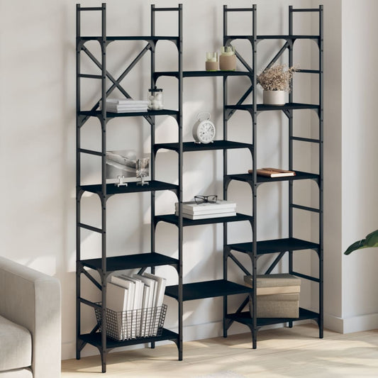 Bücherregal Schwarz 127,5x28,5x172,5 cm Holzwerkstoff - Pazzar.ch