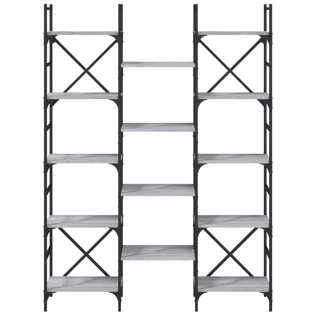 Bücherregal Grau Sonoma 127,5x28,5x172,5 cm Holzwerkstoff - Pazzar.ch