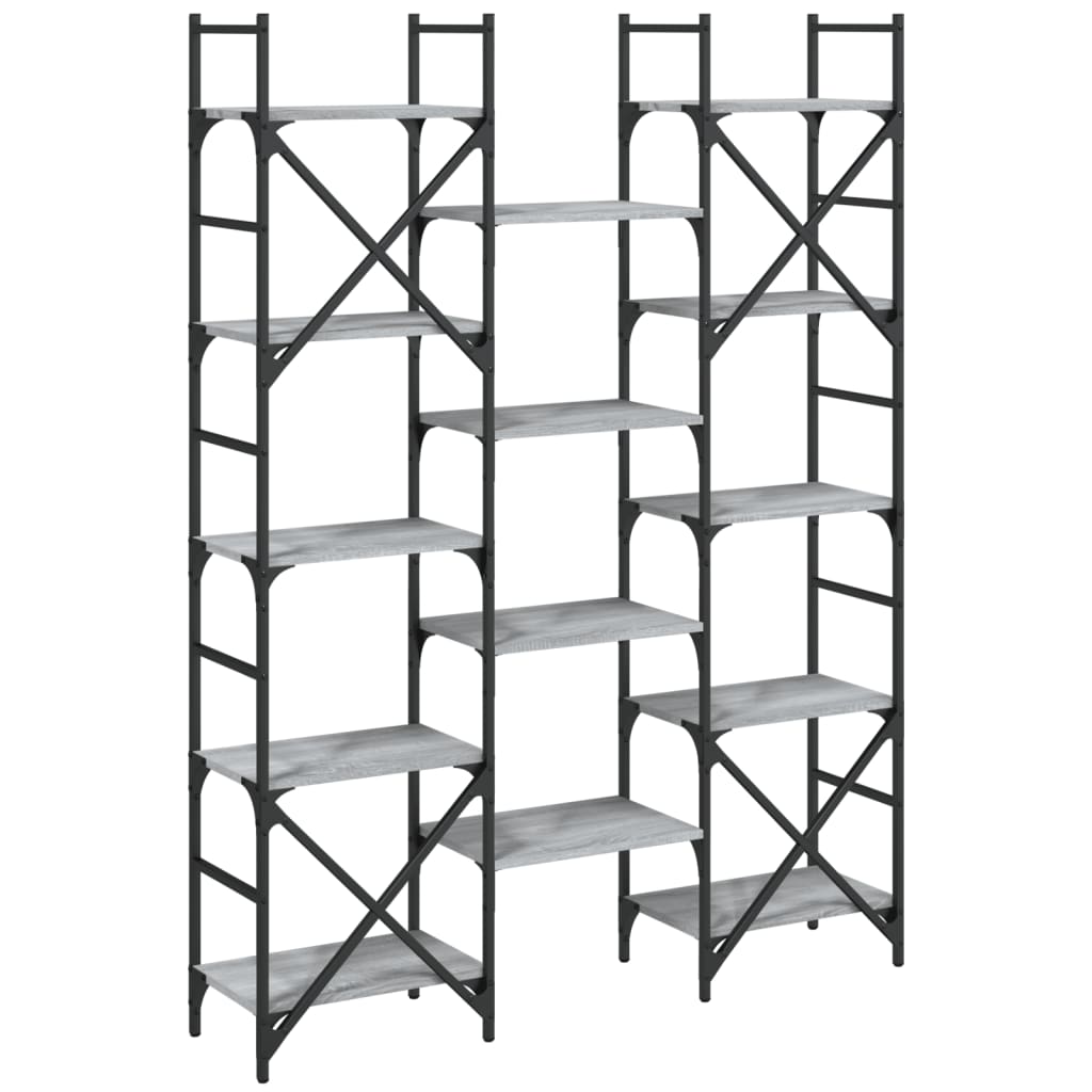 Bücherregal Grau Sonoma 127,5x28,5x172,5 cm Holzwerkstoff - Pazzar.ch