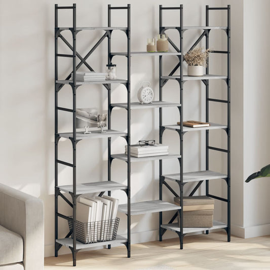 Bücherregal Grau Sonoma 127,5x28,5x172,5 cm Holzwerkstoff - Pazzar.ch