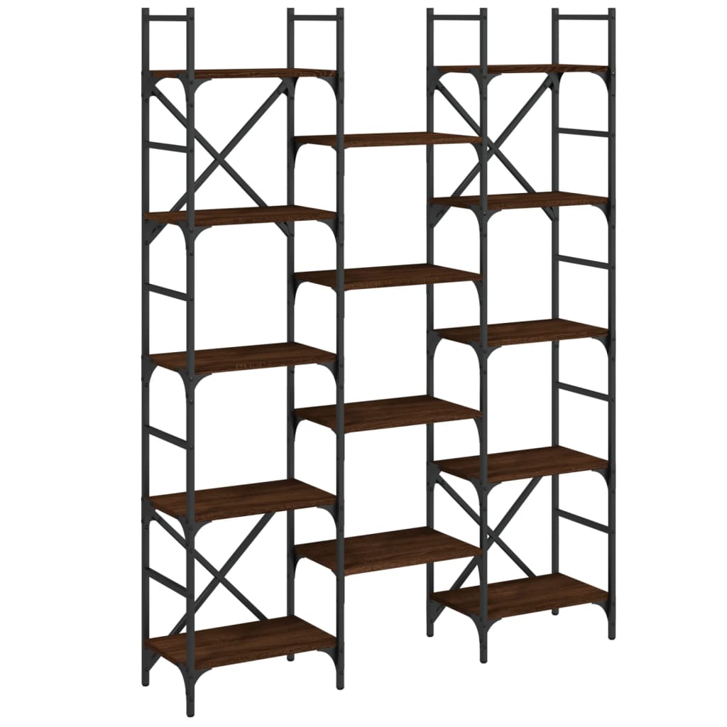 Bücherregal Braun Eichen-Optik 127,5x28,5x172,5cm Holzwerkstoff - Pazzar.ch