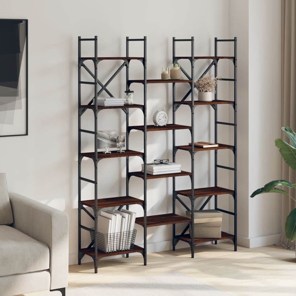 Bücherregal Braun Eichen-Optik 127,5x28,5x172,5cm Holzwerkstoff - Pazzar.ch