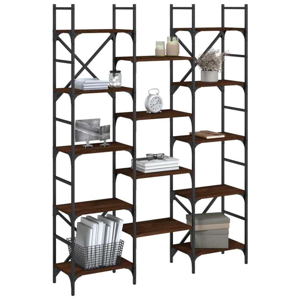 Bücherregal Braun Eichen-Optik 127,5x28,5x172,5cm Holzwerkstoff - Pazzar.ch