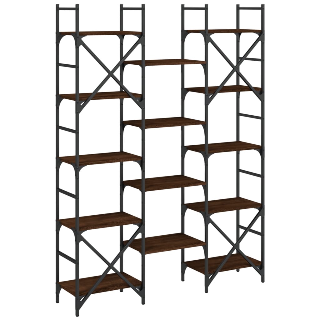 Bücherregal Braun Eichen-Optik 127,5x28,5x172,5cm Holzwerkstoff - Pazzar.ch