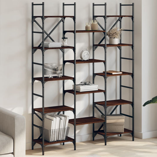 Bücherregal Braun Eichen-Optik 127,5x28,5x172,5cm Holzwerkstoff - Pazzar.ch