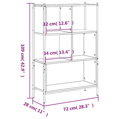 Bücherregal Grau Sonoma 72x28x109 cm Holzwerkstoff - Pazzar.ch