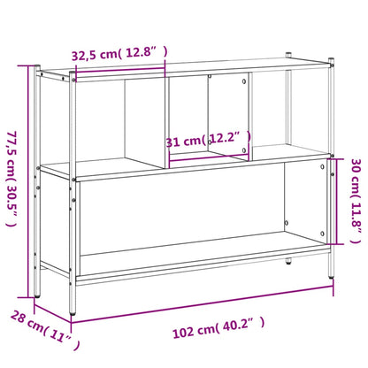 Bücherregal Grau Sonoma 102x28x77,5 cm Holzwerkstoff - Pazzar.ch
