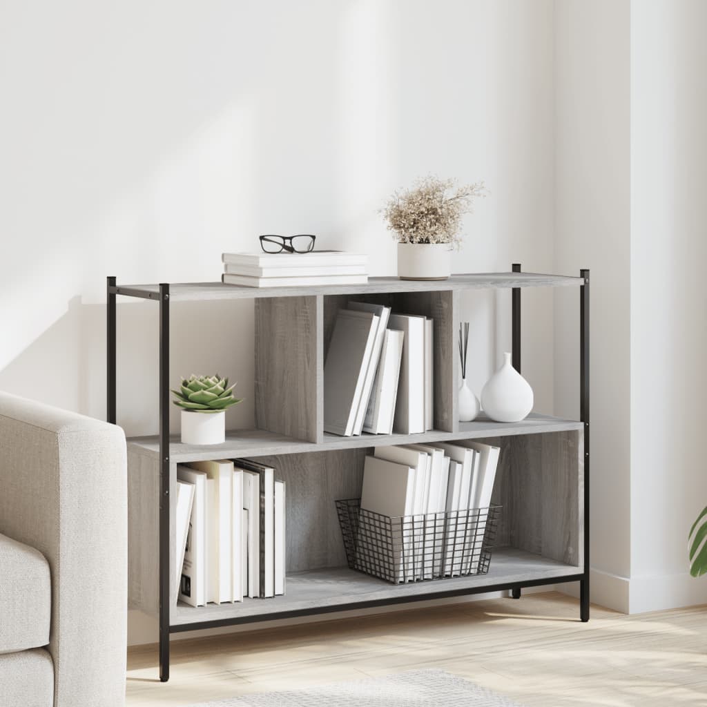 Bücherregal Grau Sonoma 102x28x77,5 cm Holzwerkstoff - Pazzar.ch