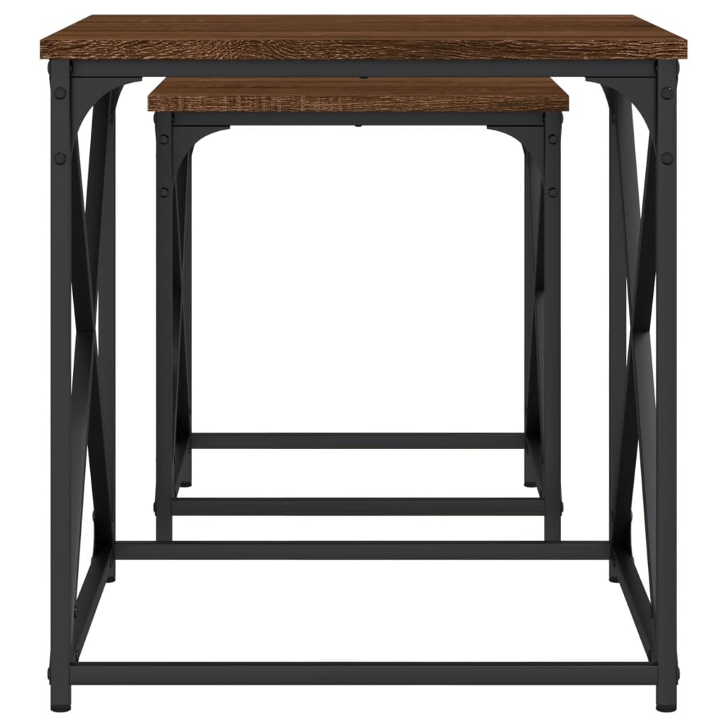 Satztische 2 Stk. Braun Eichen-Optik Holzwerkstoff - Pazzar.ch