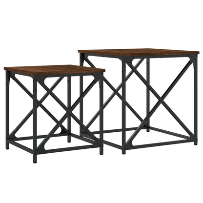 Satztische 2 Stk. Braun Eichen-Optik Holzwerkstoff - Pazzar.ch