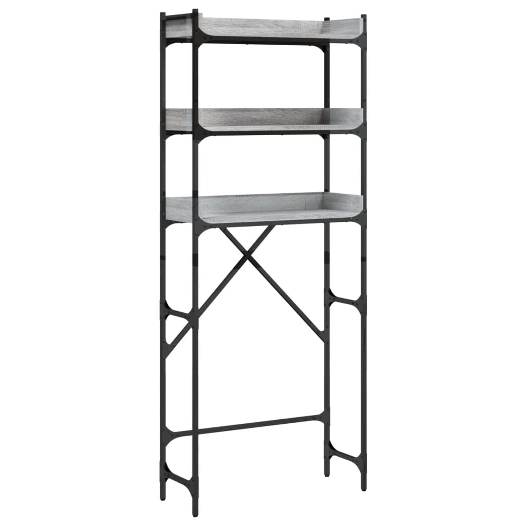 Waschmaschinenregal Grau Sonoma 67x25x163 cm Holzwerkstoff - Pazzar.ch