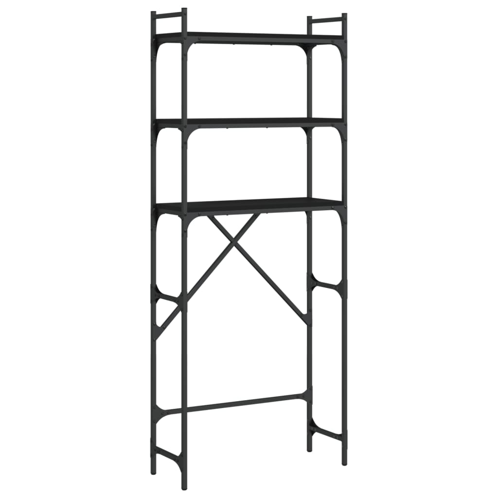 Waschmaschinenregal Schwarz 67x25x163 cm Holzwerkstoff - Pazzar.ch
