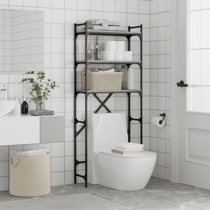 Waschmaschinenregal Grau Sonoma 67x25x163 cm Holzwerkstoff - Pazzar.ch
