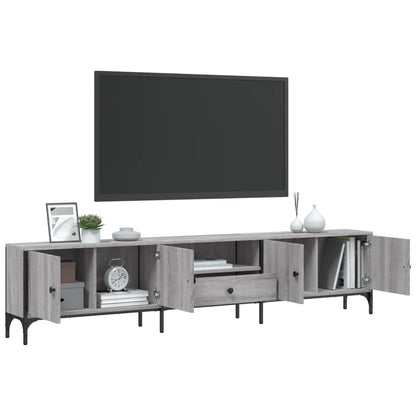 TV-Schrank mit Schublade Grau Sonoma 200x25x44 cm Holzwerkstoff - Pazzar.ch