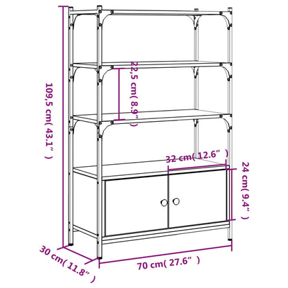 Bücherregal 3 Böden Schwarz 70x30x109,5 cm Holzwerkstoff - Pazzar.ch