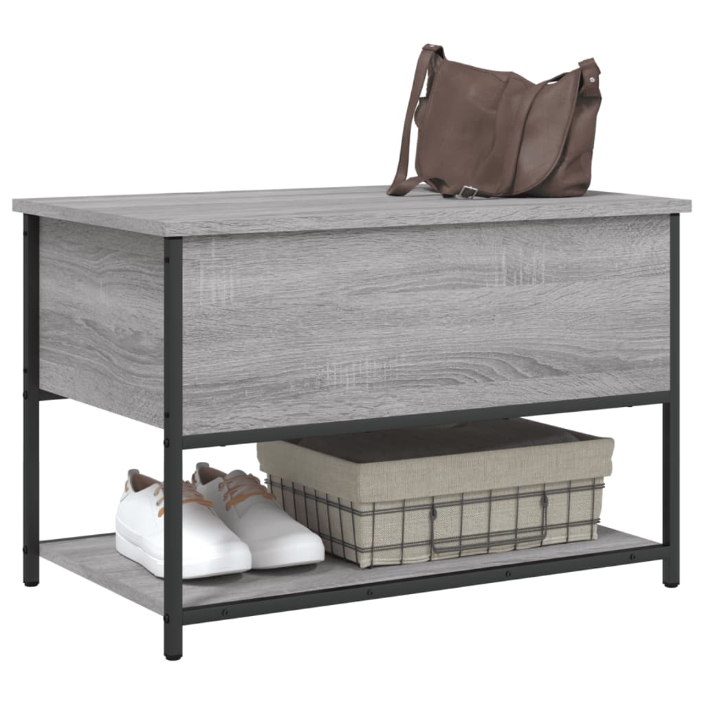 Sitzbank mit Stauraum Grau Sonoma 70x42,5x47 cm Holzwerkstoff - Pazzar.ch