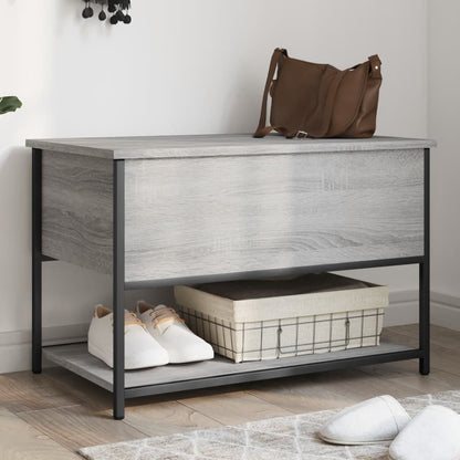 Sitzbank mit Stauraum Grau Sonoma 70x42,5x47 cm Holzwerkstoff - Pazzar.ch