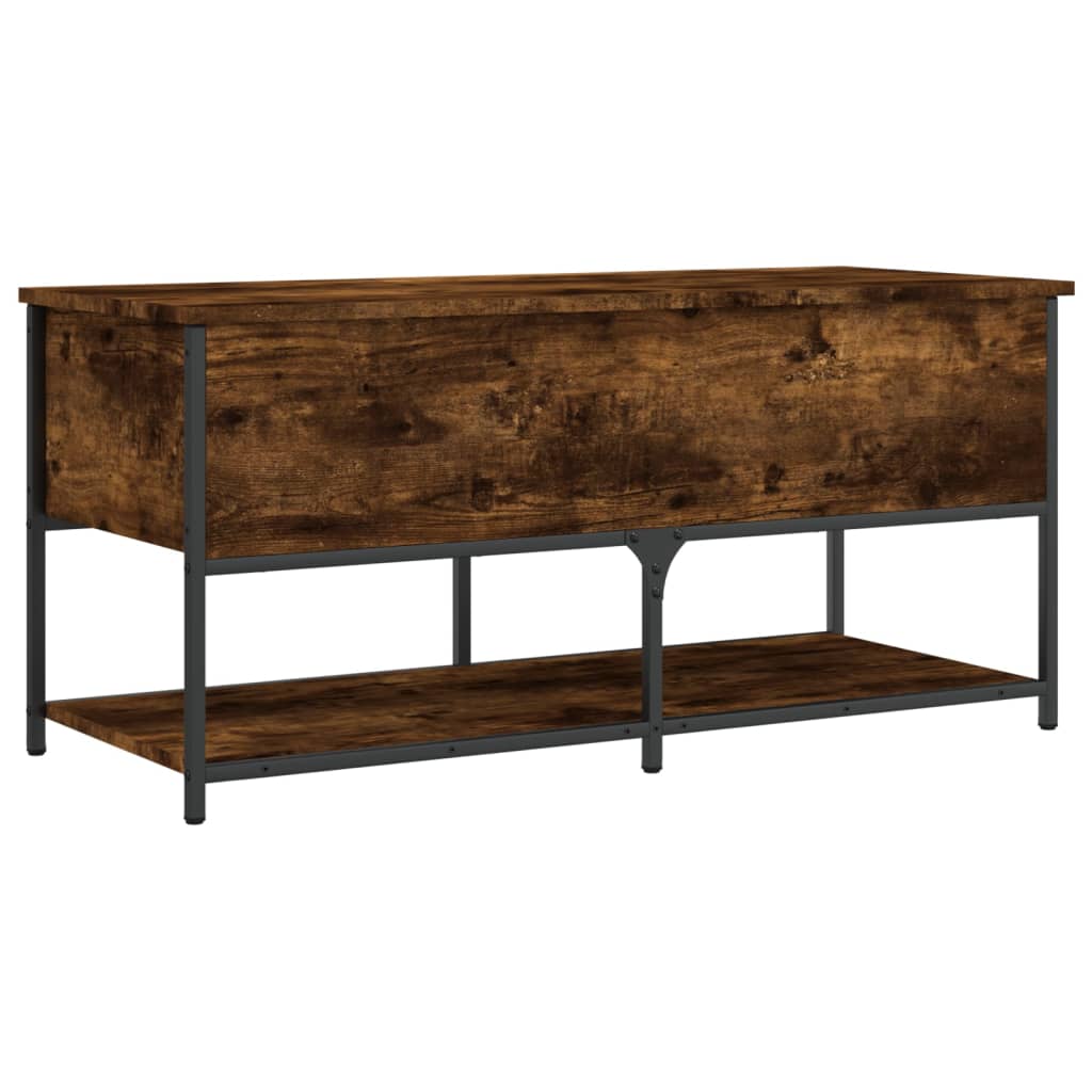 Sitzbank mit Stauraum Räuchereiche 100x42,5x47 cm Holzwerkstoff - Pazzar.ch