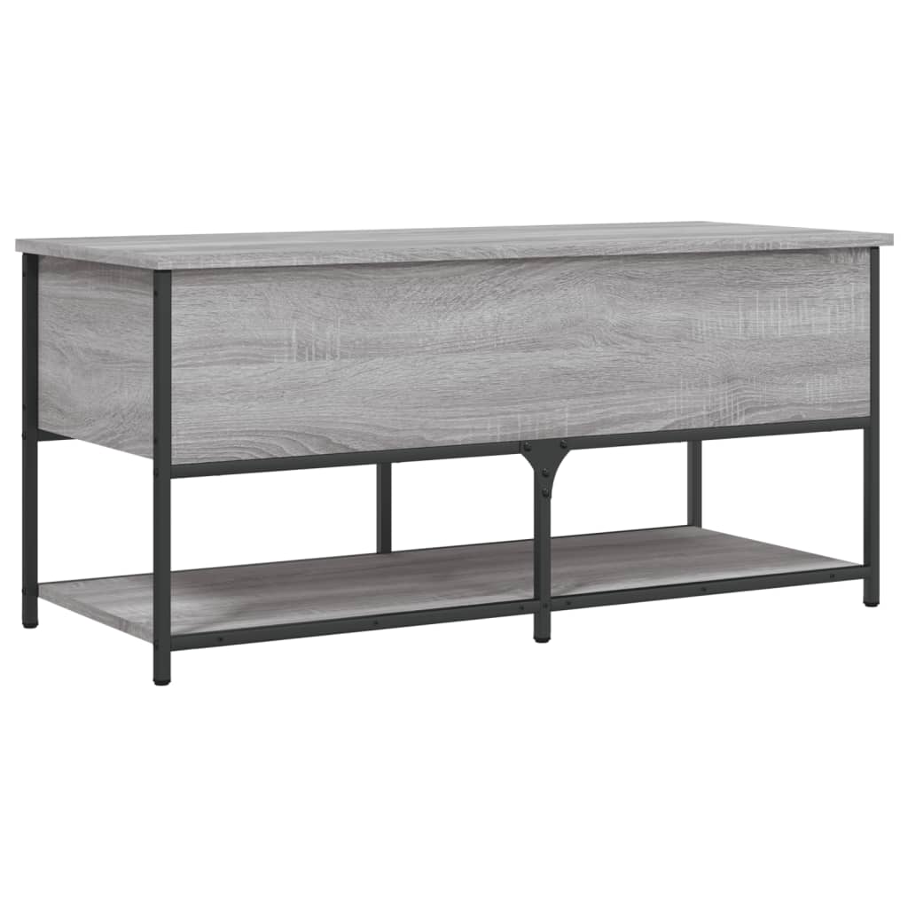 Sitzbank mit Stauraum Grau Sonoma 100x42,5x47 cm Holzwerkstoff - Pazzar.ch