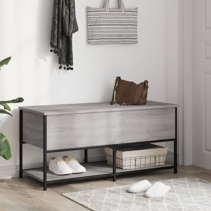 Sitzbank mit Stauraum Grau Sonoma 100x42,5x47 cm Holzwerkstoff - Pazzar.ch
