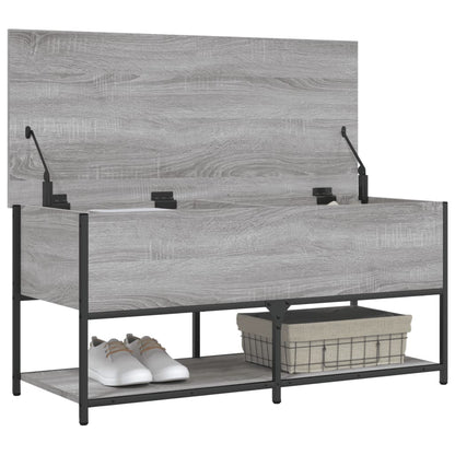 Sitzbank mit Stauraum Grau Sonoma 100x42,5x47 cm Holzwerkstoff - Pazzar.ch