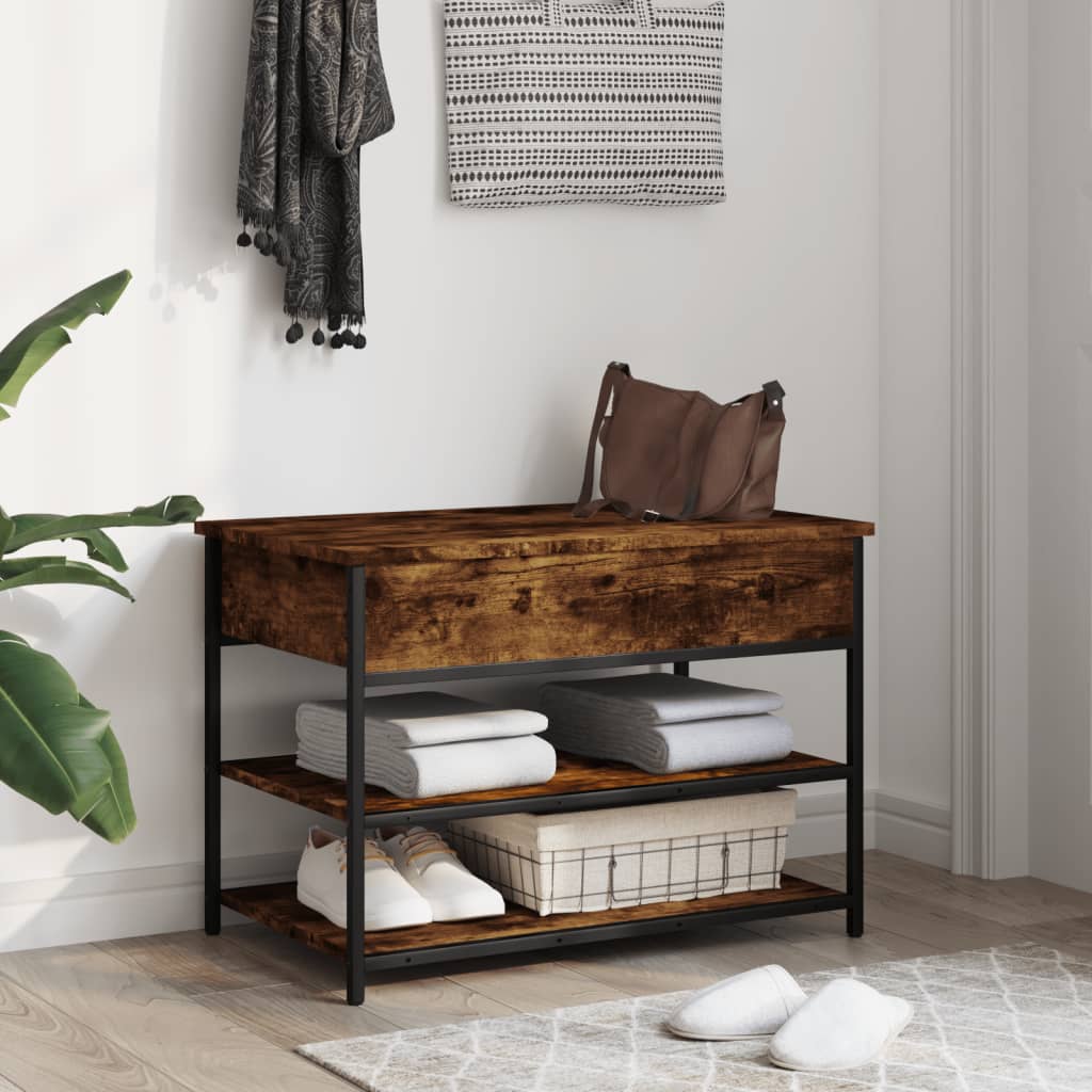 Schuhbank Räuchereiche 70x42,5x50 cm Holzwerkstoff - Pazzar.ch