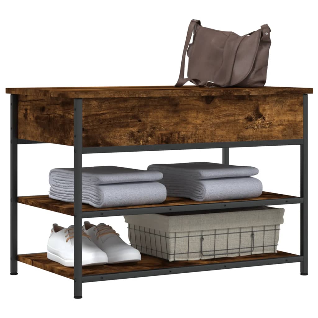 Schuhbank Räuchereiche 70x42,5x50 cm Holzwerkstoff - Pazzar.ch