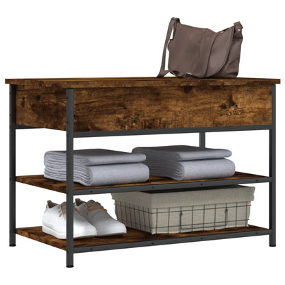 Schuhbank Räuchereiche 70x42,5x50 cm Holzwerkstoff - Pazzar.ch