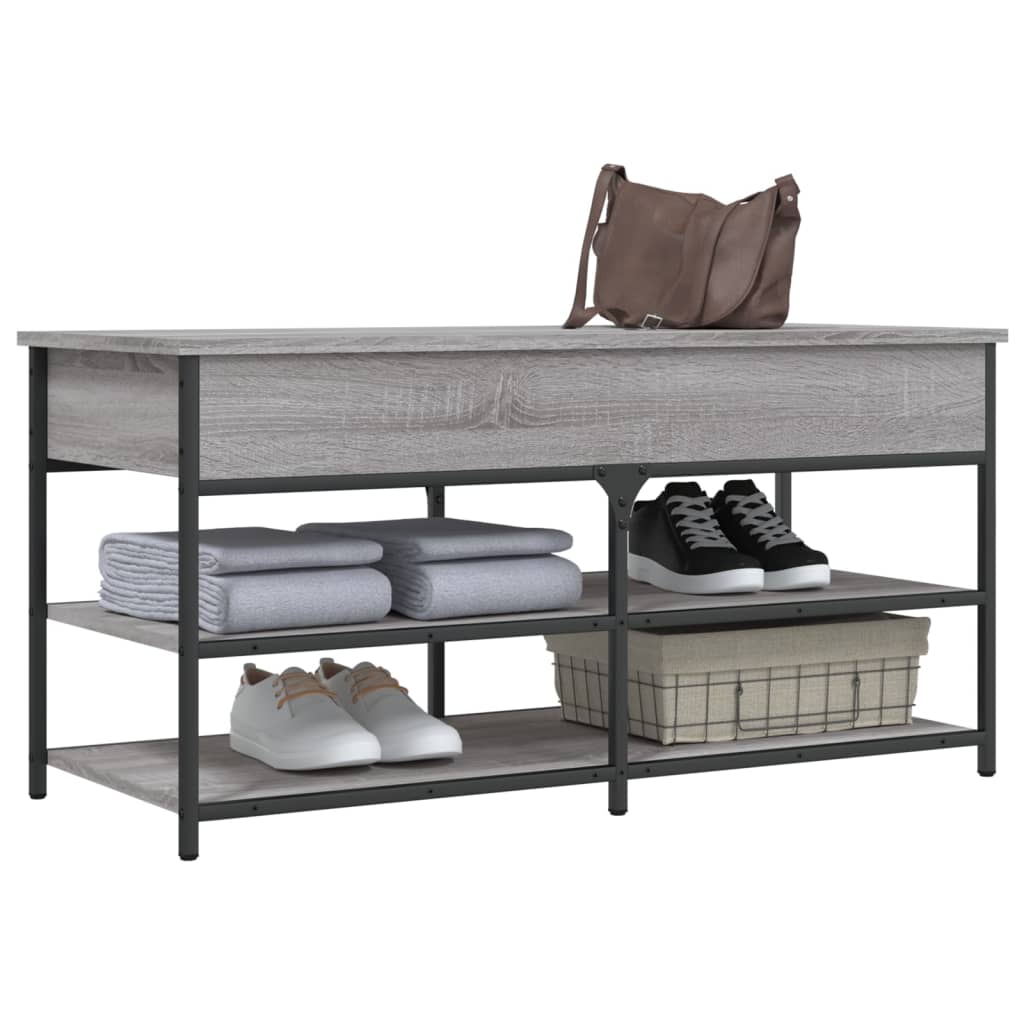 Schuhbank Grau Sonoma 100x42,5x50 cm Holzwerkstoff - Pazzar.ch