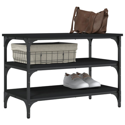 Schuhbank Schwarz 70x38,5x49 cm Holzwerkstoff - Pazzar.ch