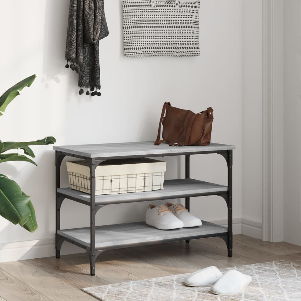 Schuhbank Grau Sonoma 70x38,5x49 cm Holzwerkstoff - Pazzar.ch