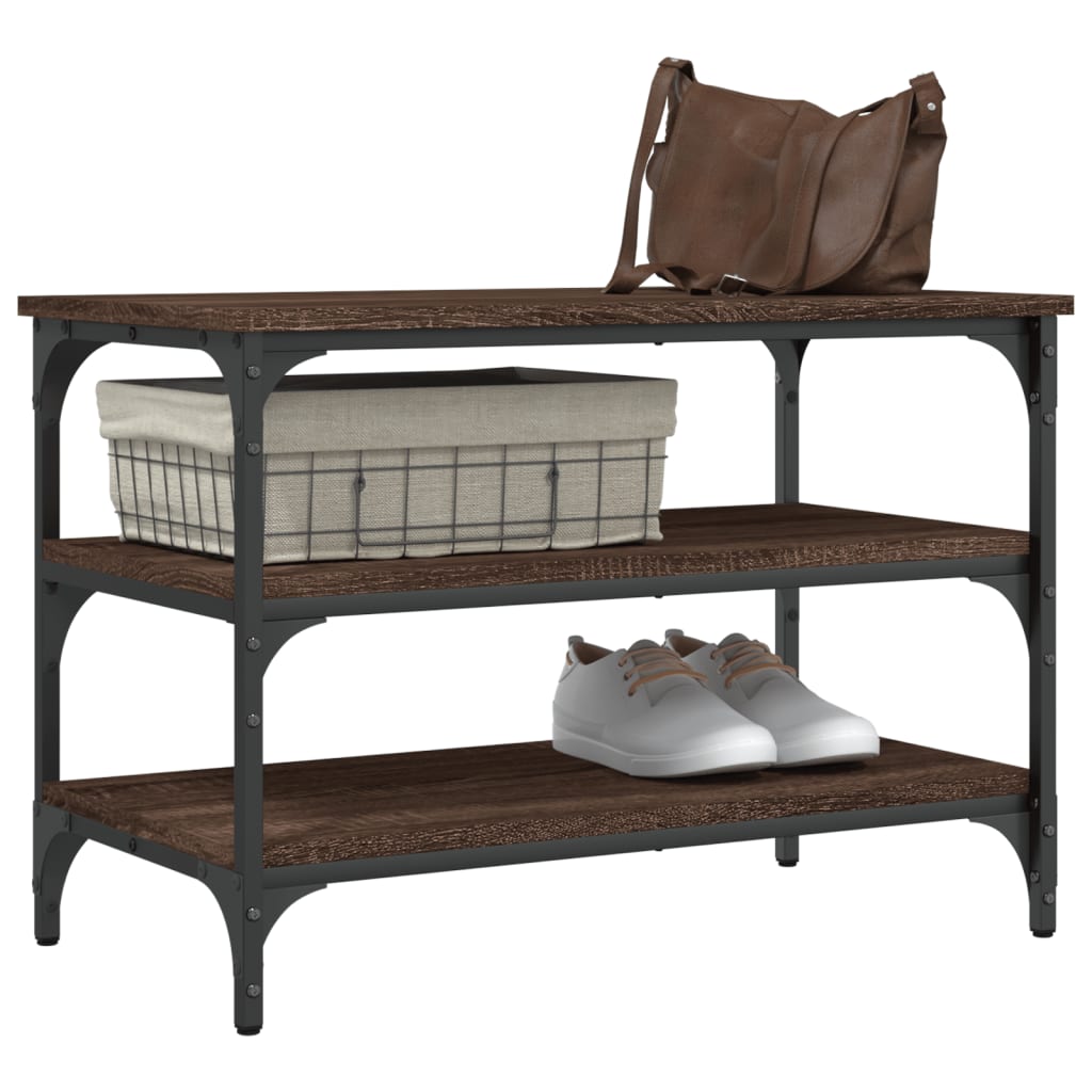 Schuhbank Braun Eichen-Optik 70x38,5x49 cm Holzwerkstoff - Pazzar.ch
