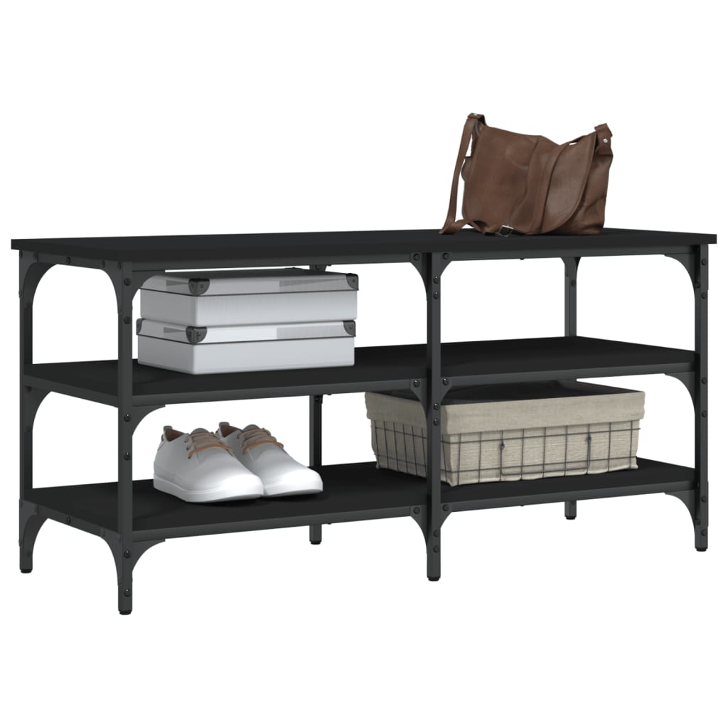 Schuhbank Schwarz 100x38,5x49cm Holzwerkstoff - Pazzar.ch