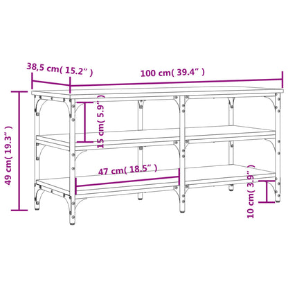 Schuhbank Sonoma-Eiche 100x38,5x49 cm Holzwerkstoff - Pazzar.ch