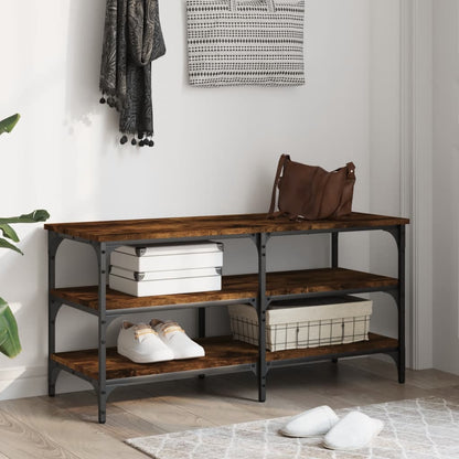 Schuhbank Räuchereiche 100x38,5x49 cm Holzwerkstoff - Pazzar.ch
