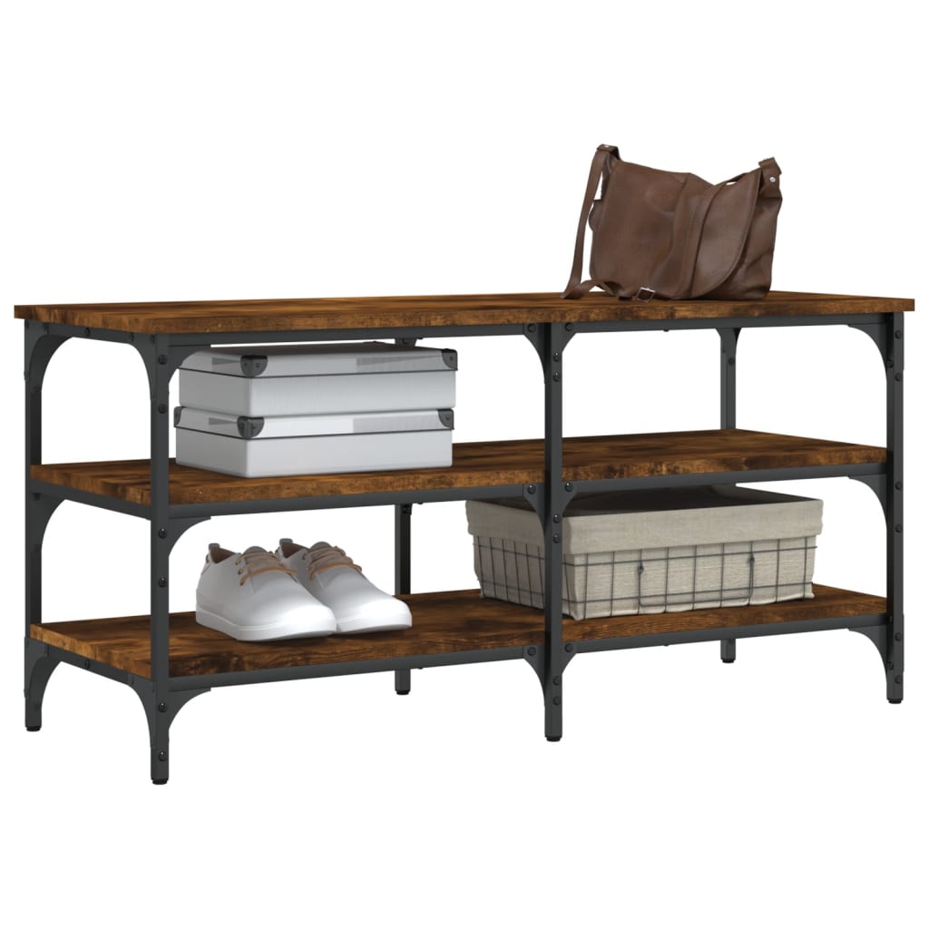 Schuhbank Räuchereiche 100x38,5x49 cm Holzwerkstoff - Pazzar.ch