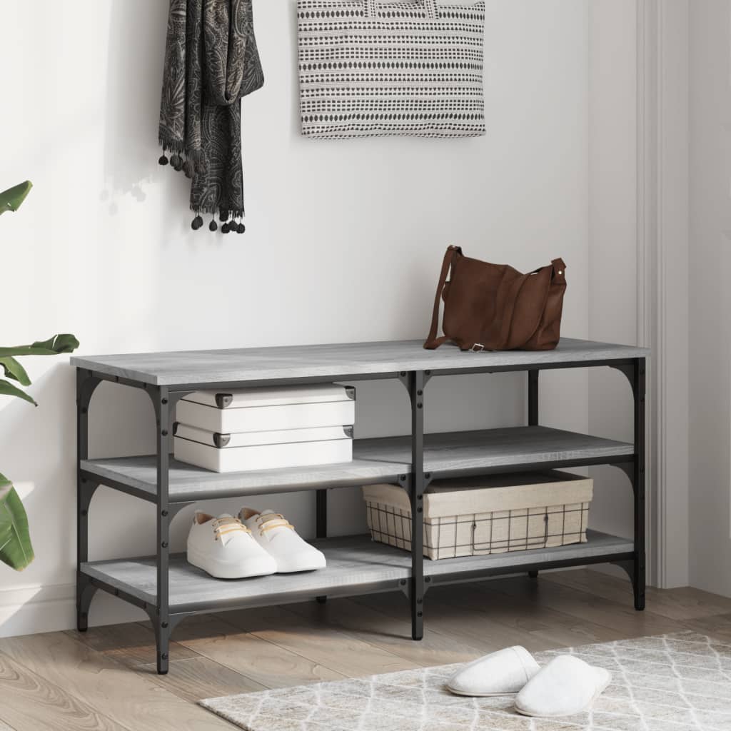 Schuhbank Grau Sonoma 100x38,5x49 cm Holzwerkstoff - Pazzar.ch