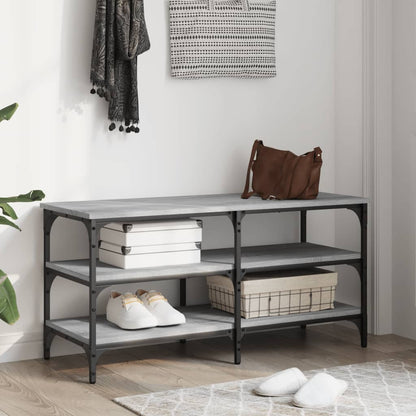 Schuhbank Grau Sonoma 100x38,5x49 cm Holzwerkstoff - Pazzar.ch