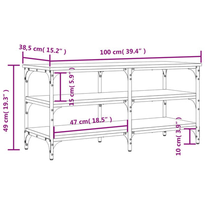 Schuhbank Braun Eichen-Optik 100x38,5x49 cm Holzwerkstoff - Pazzar.ch