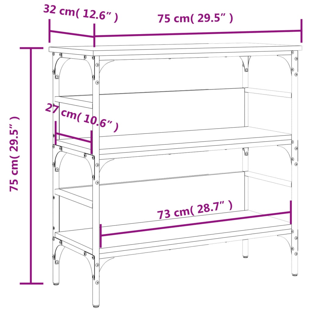 Konsolentisch Schwarz 75x32x75 cm Holzwerkstoff - Pazzar.ch