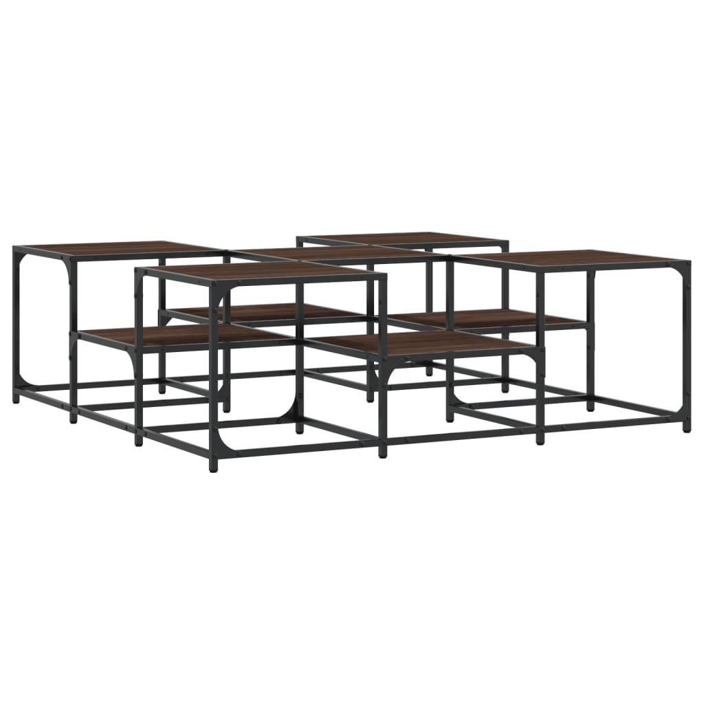 Couchtisch Braun Eichen-Optik 121x121x40 cm Holzwerkstoff - Pazzar.ch