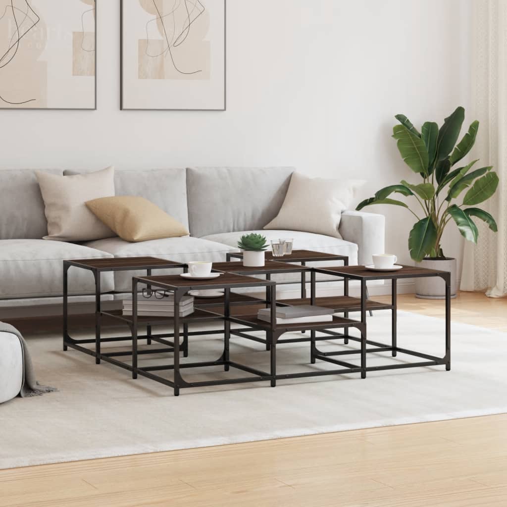 Couchtisch Braun Eichen-Optik 121x121x40 cm Holzwerkstoff - Pazzar.ch