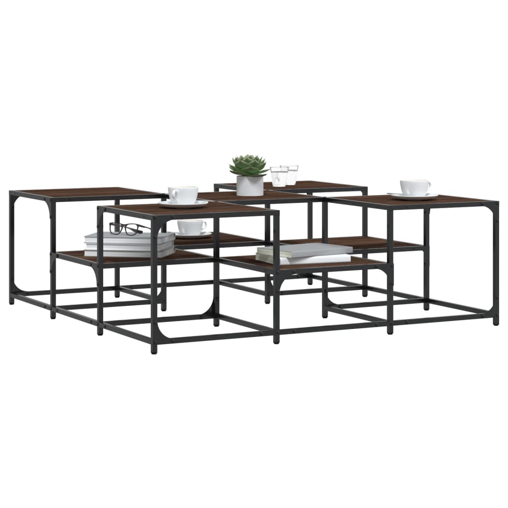 Couchtisch Braun Eichen-Optik 121x121x40 cm Holzwerkstoff - Pazzar.ch