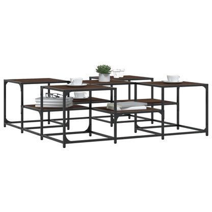 Couchtisch Braun Eichen-Optik 121x121x40 cm Holzwerkstoff - Pazzar.ch
